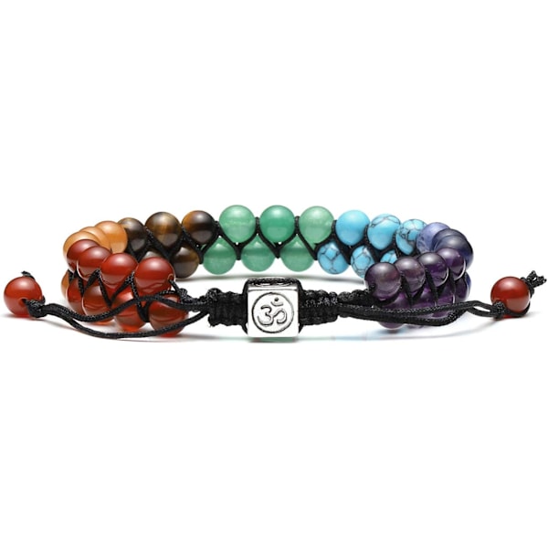 7 Chakra Reiki Healing Crystal Gemstone Yoga Stone Beaded Braided Bracelet Adjustable Women Jewellery
