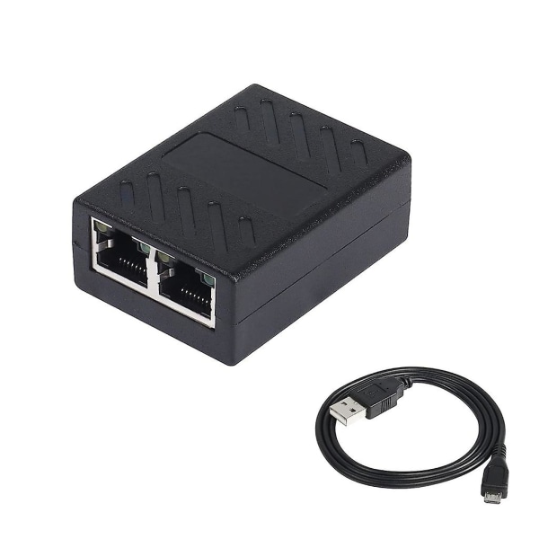 Rj45 Splitter Connector Adapter Netværksforlænger Kobler Hun 1 Til 2 Porte