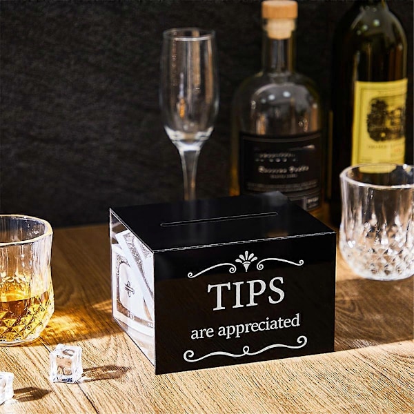 Tip Jars for Money 6 X 4 X 5 Inch Tip Collection Box lukolla Lahjoitus Ehdotuslaatikko Tip Storille