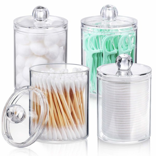 4-pack hållare dispenser för bomullspinne, bomullspinne, bomull