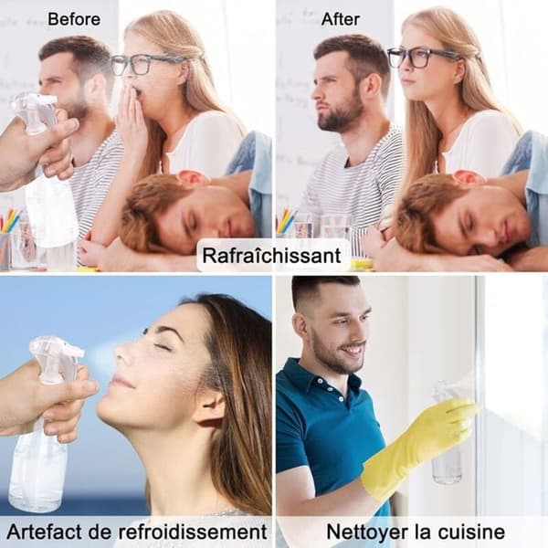 Tomma sprayflaskor (200 ml), set om 3, klar plast, för hårstyling, växter och vattendimma – Fei Yu