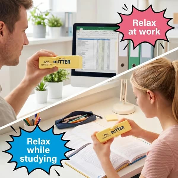 2-pack Smör Squishy Leksaker, Långsamt Stigande Dumpling Squishy Klämleksaker för Sensorisk Stresslindring, Presenter för Pojkar, Flickor, Vuxna, Stress 2pcs Butter Squishy Toys