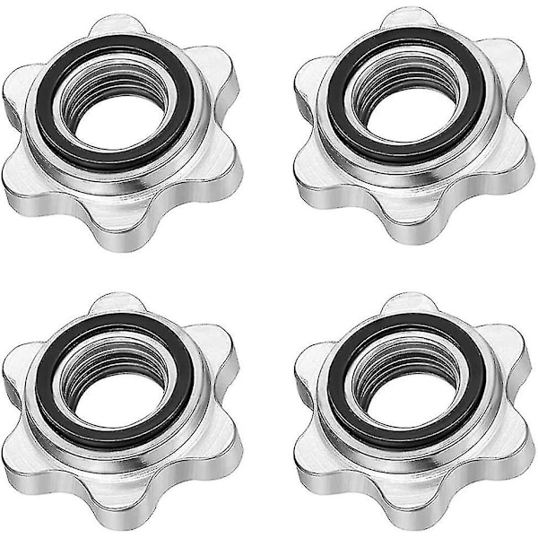 Set med 4 hantelspinnlås, halkfria 25 mm standardspinnlås, skruvlock för hantelbarer, skivstångsstjärnlås