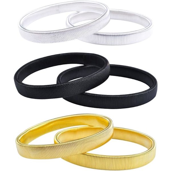 Ærmelholder til lange ærmer (3 par) | Skridsikre metalbånd | Holder manchetter fra at glide | Behagelig at have på, one size fits most