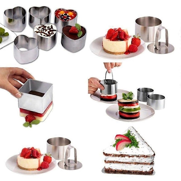 Tårtkniv i rostfritt stål Bakredskap Mini Fondant Mousse Form Kök DIY Verktyg Square