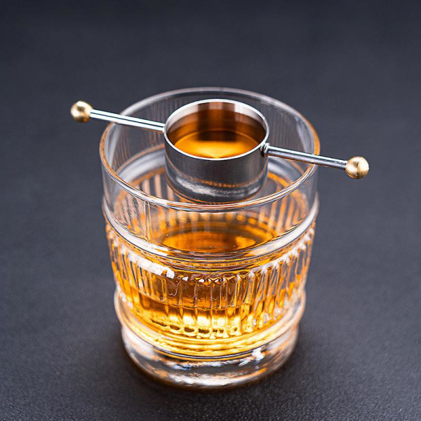 Bar Jigger med håndtak Rustfritt stål 30 ml Cocktail Whisky Mål kopp Vinmikser Disco Ball Barware (1 stk, sølv)