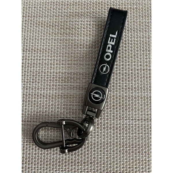 Nyckelring för billogotyp i äkta läder kompatibel med Opel Nyckelring Lädernyckelring Lämplig för kvinnor och män Opel Tillbehör