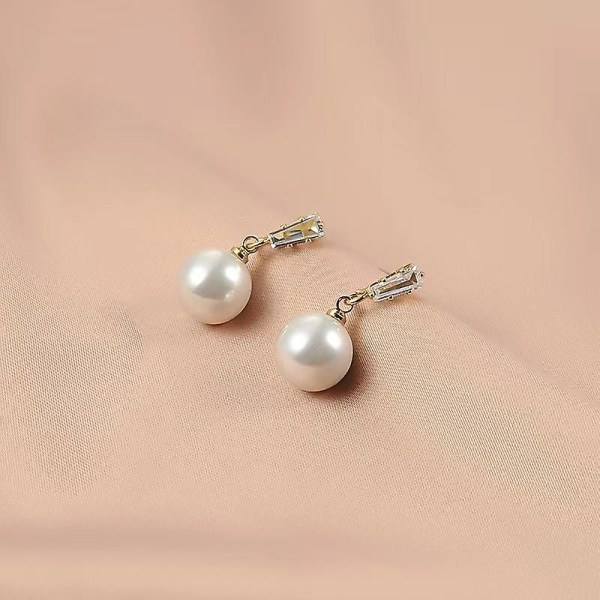 Franske Fashion Simple Pearl Øreringe Eksklusiv Temperament Retro High-End Store Øreklips Øreringe Uden Piercede Øreringe Øreringe