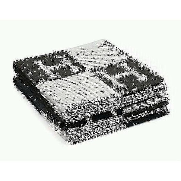 A-blanket Puterull Kastepute Kunstig Ull Kashmir Varm Sofa Rutete Teppe Shaw Black white