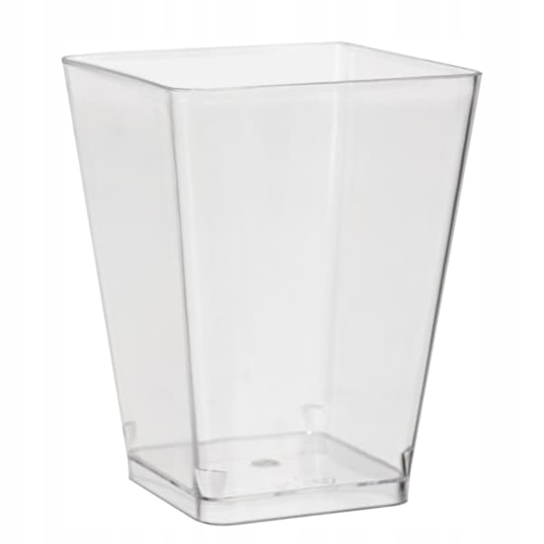 Fyrkantiga Plastmuggar - 120 ml - 50 st