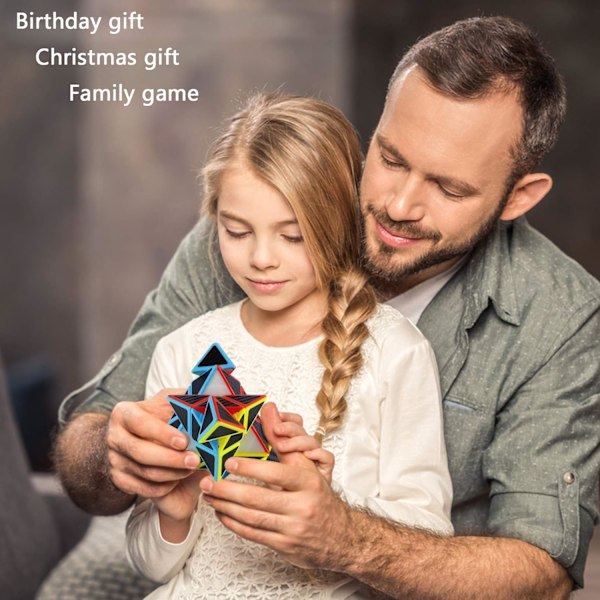 3x3 3x3x3 Pyramide Cube Glat Hastighed Pyraminx Magisk Terning 3D Puslespil Hjerne Teaser Strømpe Fyldstof til Børn og Voksne Carbon Fiber