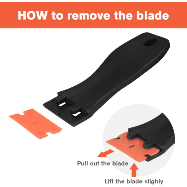 Plastic Scraper with 20PCS Plastic Blades, Window Scrapers Ceramic Glass Scraper Tool, Plastic Razor Scraper, No Scratch Cleaning Tool