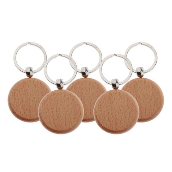 20 kpl Tyhjä puinen avaimenperä pyöreä kaiverrus avain tee itse puu avaimenperät avaimenperät CAN tehdä itse lahjat