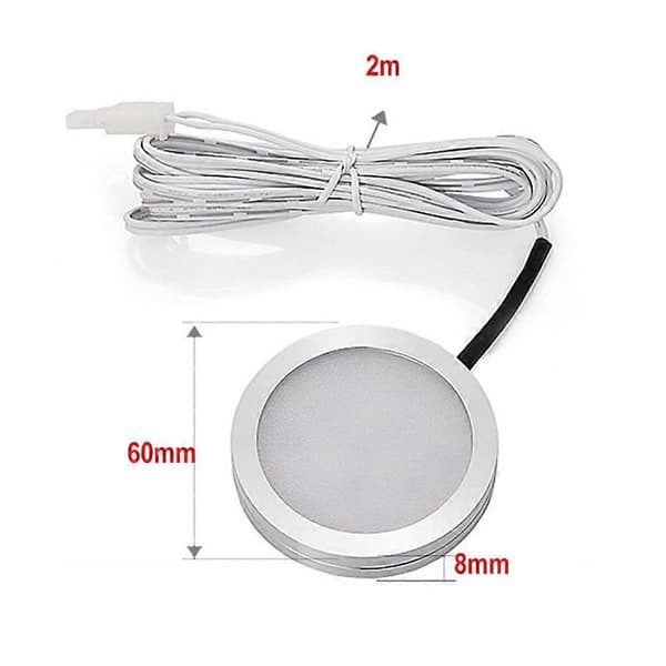1-10 stk. LED rund skabslys vinskab Autocamper lys 12V lille downlight puck lys Warm white 3000K 10 Pcs LED Light