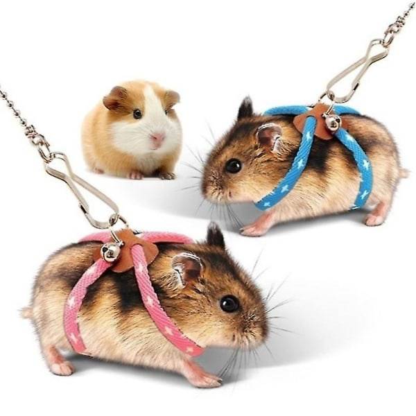 Liten kjæledyr justerbar myk sele bånd fugl papegøye mus hamster ildere rotte - Light Blue