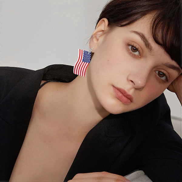 PU Röd Vit Blå Amerikansk USA Flaggörhängen, USA Flaggörhängen 4 juli Oberoende Dag Present 1