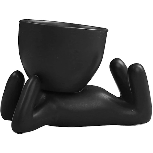 Mini-familie Blomsterpot Menneskelig Form Keramisk Skrivebord Planter Beholder For Sukkulenter Style4