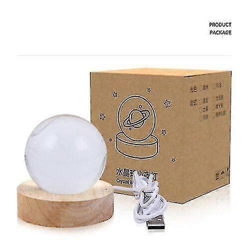 LED Krystal Bordlampe USB 3D Måne Galaxy Globe Natlampe Børn Julepynt Gave Solar System