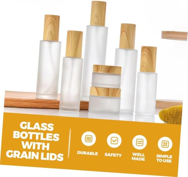 6 st sprayflaskor med träfibrer, liten parfymflaska i glas med matt yta för resor och parfymförpackningar