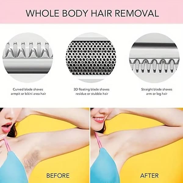 4-i-1 Elektrisk Epilator til Kvinder / Multifunktionelt Elektrisk Epilatorsæt / Bikini Trimmer til Kvinder, Hvid