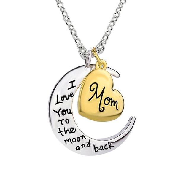 Love You Mom Heart Necklace Pendant Women Love Mom Mother's Day Gift Jewelry For Mom