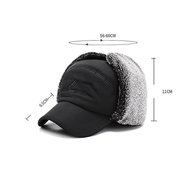 Mænds Vinter Aviator Hat, Vindtæt Varmt Vinterhat Med Øreklapper, Mænd Baseball Cap Spids Hat Til Snowboarding Skøjteløb Cykling