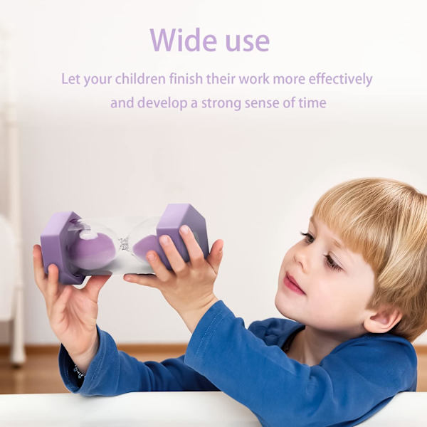 Timeglas Sand Timer, Sand Timer, Timeglas Børns Timeglas Timer Timeglas Sæt Farverigt Sandur Køkken Timer Purple 10 min