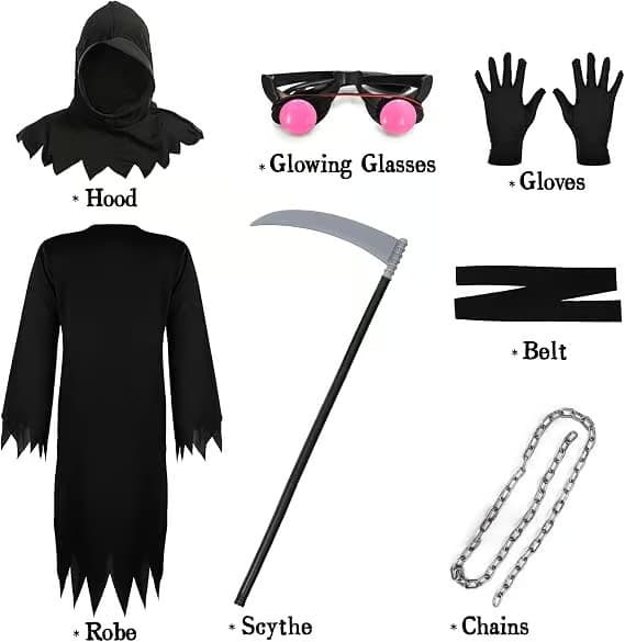 Grim Reaper-kostumer til voksne - Uhyggelige Halloween-kostumer til voksne L