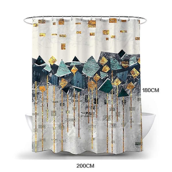 Moderne geometrisk vanntett dusjforheng til baderom Beige 180x200cm