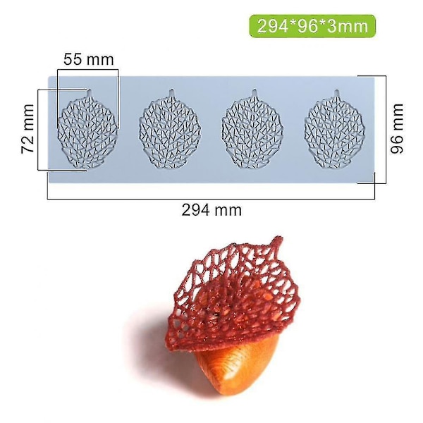 Lehtien Silikonimuotti 3D Korallihaaran Lehtipitsi Pad Kakkumuotit, Suklaamuotit, Tarttumattomat Polymeerisavi Muotit Sokeriaskarteluun -ys