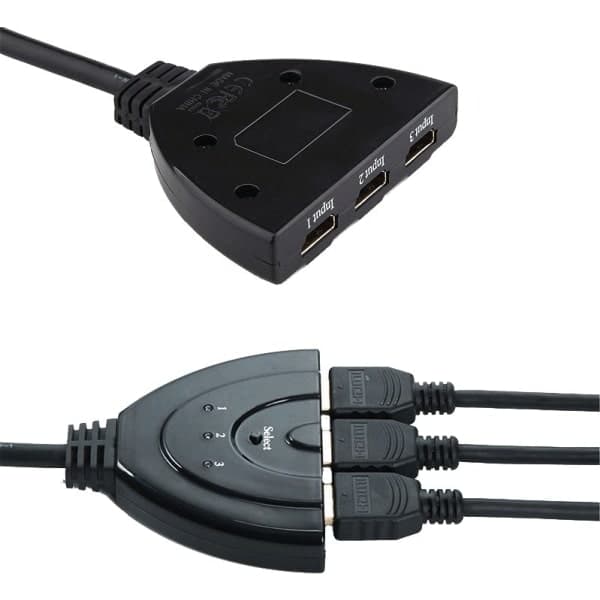 HDMI switch, 3-vejs Sort