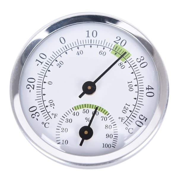 Analogt innendørs hygrometer Temperaturmåler Sølv Sølv Silver