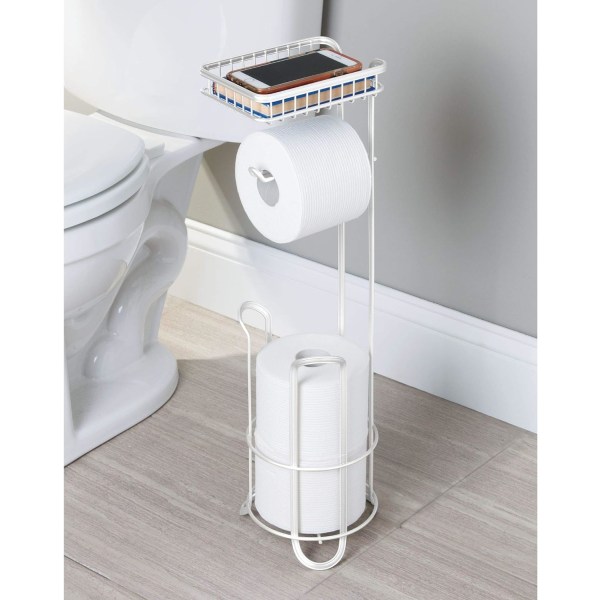 Toilet Roll Holder - Free Standing - No Drilling Necessary - Loo Roll Holder for The Bathroom - Toilet Paper Holder Stand