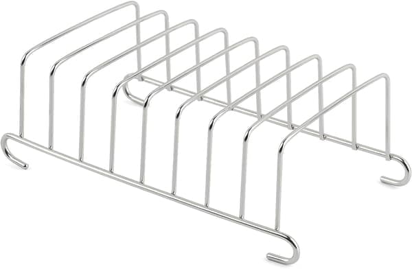Brødstativ i rustfritt stål, brødhylle til airfryer, rektangulær pannekakeholder, avkjølingsrist til airfryer (sølv, størrelse: 15,5 x 9 cm)