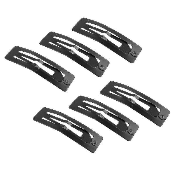 Metalliset hiusklipsit soljella ja rusetilla, 7,7 cm pitkät, 12 kpl, musta