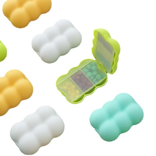 Delad låda Medicinhållare Fick Pill Box Medicin förvaringslåda Resepiller Organizer Stor kapacitet med djupt fack för resor hem (2st, blå