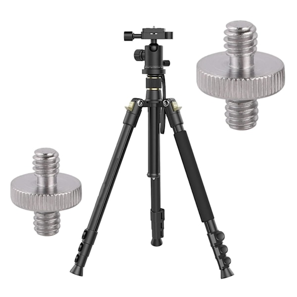 2 stk 1/4\" til 1/4\" hann gjengestativskrueadapter, kameraskrueadapter, dobbelthodet kameraskrueadapter, for kamera, skulderrigg, lysstativ