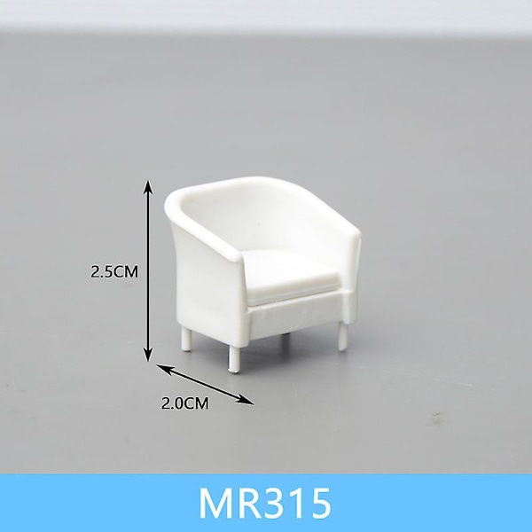 9 stk. Mini bord- og stolesæt Modeller Plastik møbelmodeller Dekorative møbelmodeller
