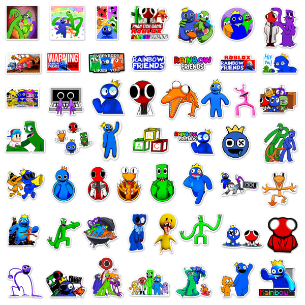 50 kpl Roblox Rainbow Friends Graffiti -tarra, vedenpitävä puhelimeen