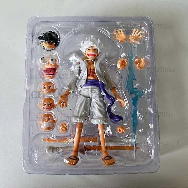 One Piece Shf Monkey D Luffy Gear 5 NIKA Actionfigur ONE PIECE Luffy Figur Rörlig Led Samlarleksaker Julklapp B utan låda no box