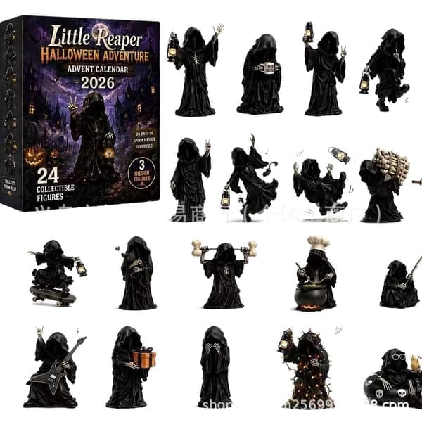 2026 Halloween nedräkningskalender, 3D-dockstil spöke, ljuslåda, spöklik dekor
