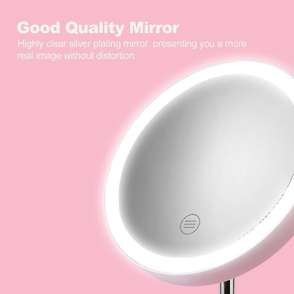 Lighted Large Makeup Mirror 360-graders roterende LED-lys spejl lysstyrke justerbar cirkel forfængelighed