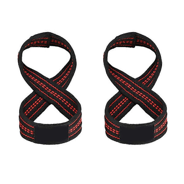 2 st Figur 8 Tyngdlyftningsremmar Marklyft Handledsrem Pull-ups Handledsstöd Gym Träning M