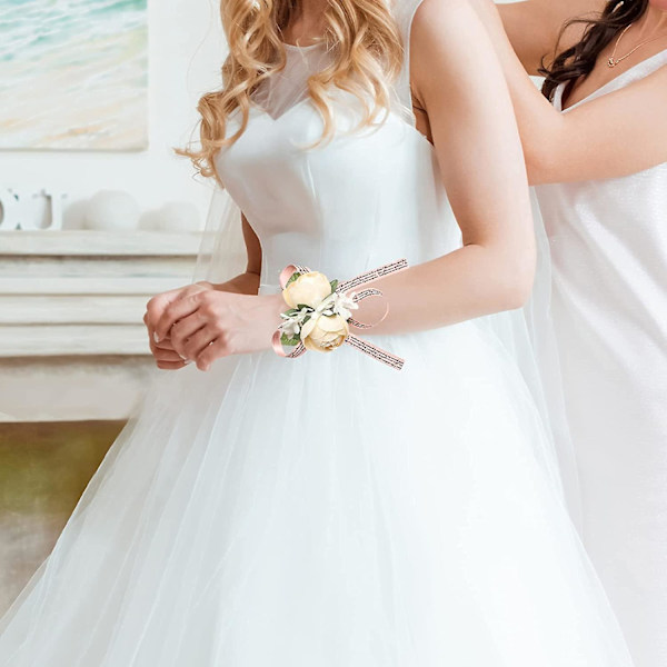 Håndleds Corsage Bryllup 6 Stykker Bryllup Håndledsrem Armbånd Til Prom Brudepige Bryllup Reception Bryllup Dekoration