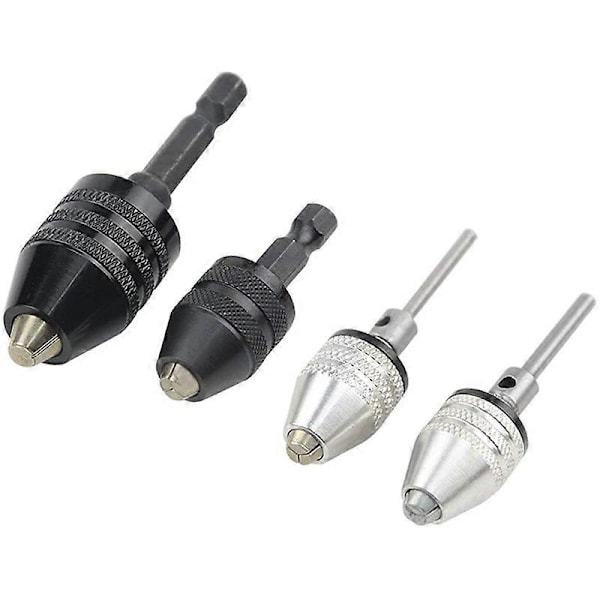 4-pack Borrchuck Snabbväxlingsadapter Mini 3-backs Borrchuck Skruvmejsel Adapter Elborr Omvandlingschuck Set