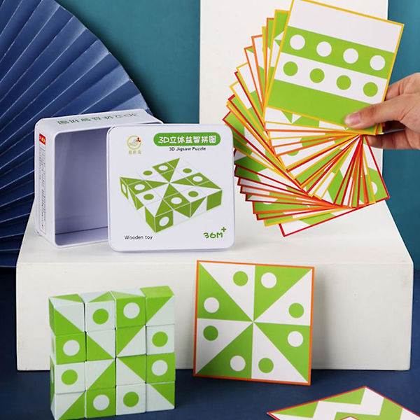 1 sæt træ tangram puslespil byggeklodser puslespil legetøj pædagogisk legetøj
