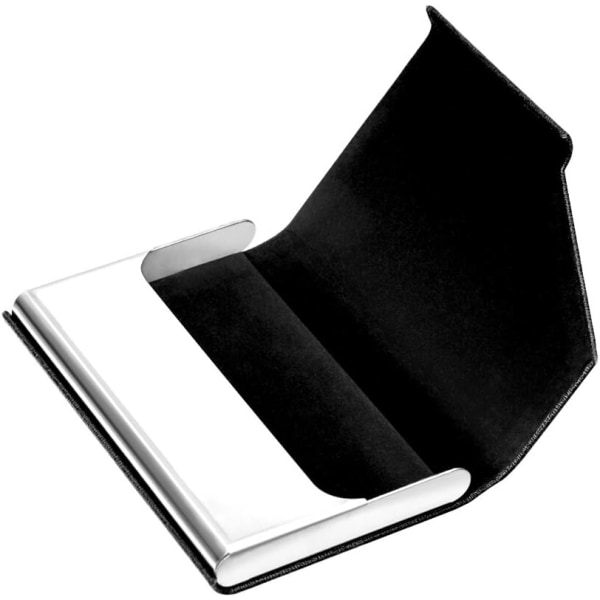 Visitkortshållare Lyxigt PU-läder och rostfritt stål Multi , Visitkortshållare Plånbok Kreditkorts-ID - case (svart)