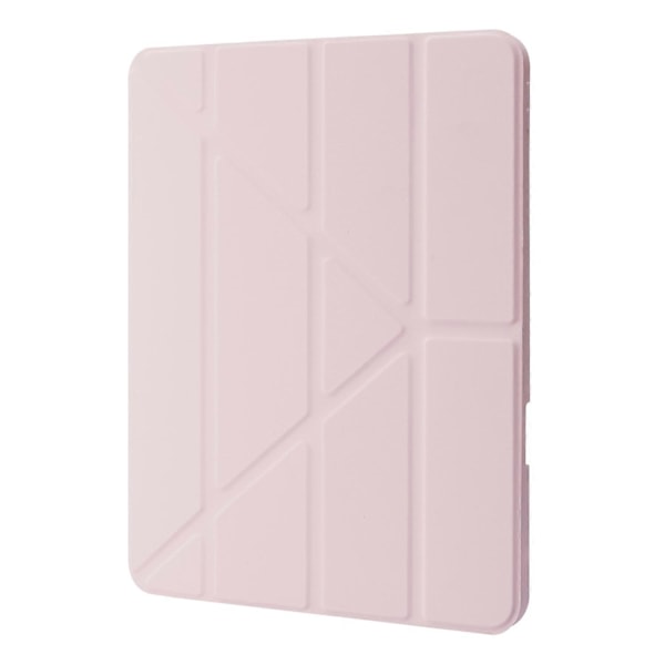 Fodral för iPad Pro 12,9-tum (2021)/(2020)/(2018) Surfplatta Auto Wake/Sleep Origami Ställ PU Läder + Akrylskydd Pink