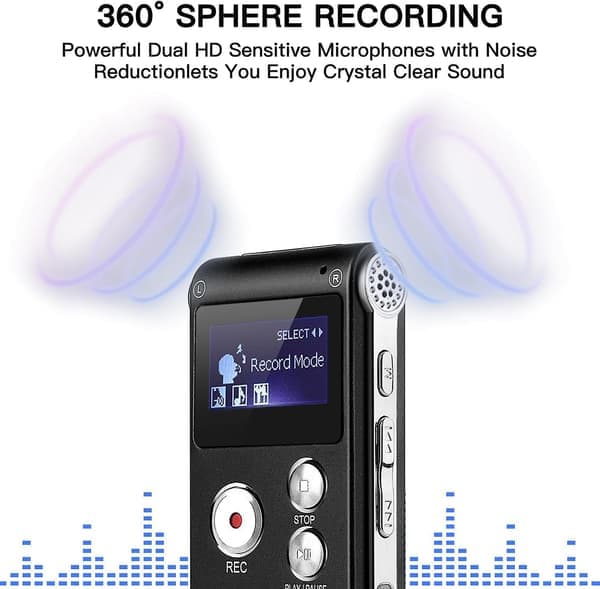 8 GB digital stemmeopptaker profesjonell - Mini stemmeopptaker