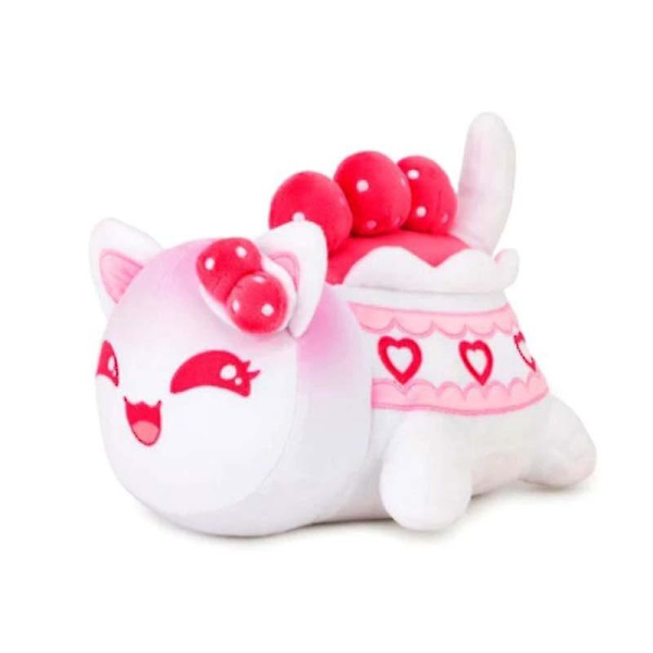 Aphmau Meows Katt Plyschleksak - Mjuk Meemeow Fylld Donut Katt, Kawaii Pommes Frites Och Cheeseburger Mat Plyschdocka - Perfekt Julklapp Strawberry Cake Cat